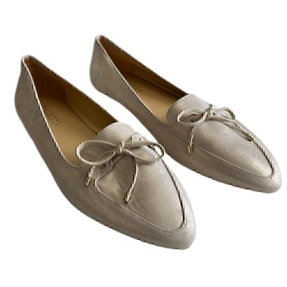 Talbots Woman's Metallic Leather Slip On Penny Loafer Shoes size 8M